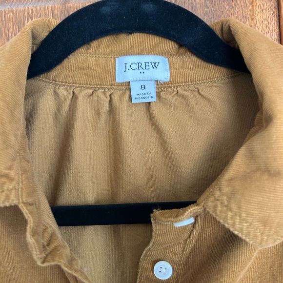 J.Crew Collared Corduroy Mini Shirtdress Golden Brandy - Picture 4 of 8